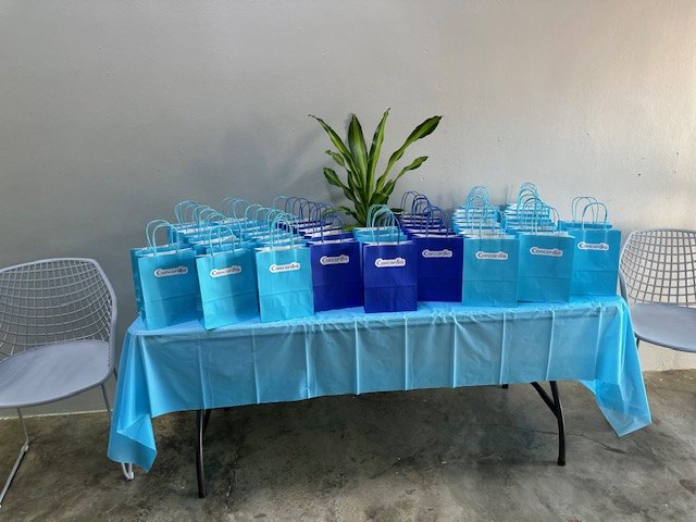 Materials prepared for a community gathering
